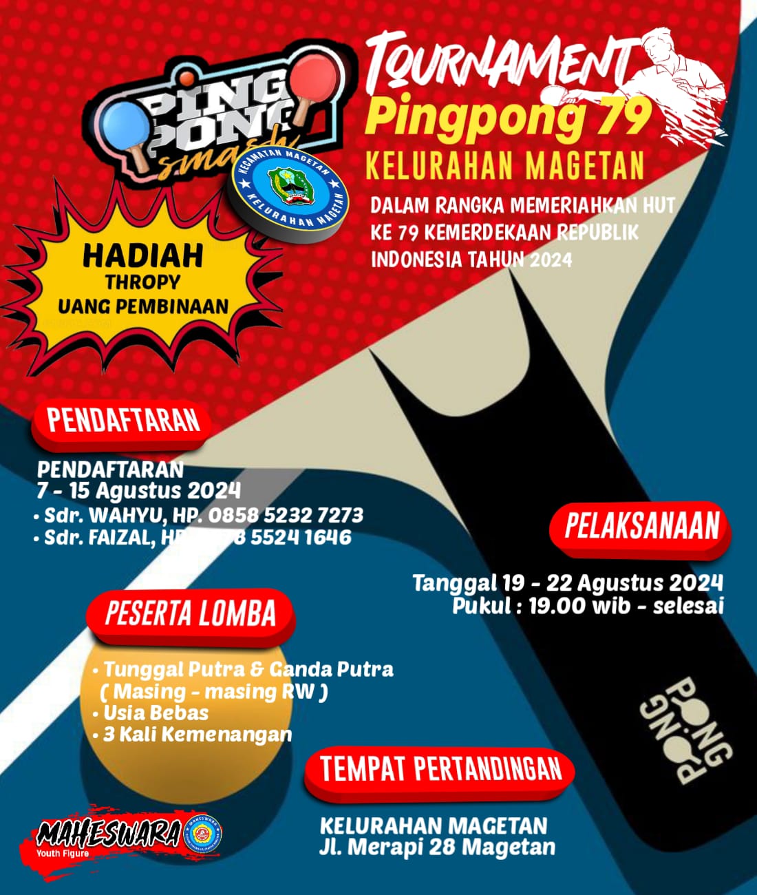 PERTANDINGAN TENIS MEJA KELURAHAN MAGETAN